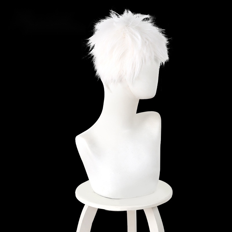 Hikaru Indou White Short Flipped Teased Cosplay Wig for The Summer Hikaru Died - 591B - Image 3