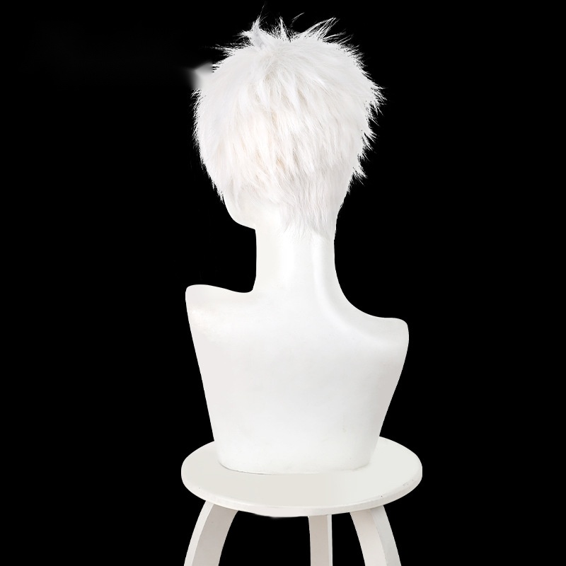 Hikaru Indou White Short Flipped Teased Cosplay Wig for The Summer Hikaru Died - 591B - Image 4