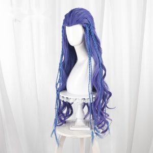 Ne Zha Gradient Blue-purple Braided Long Wavy Cosplay Wig for Ne Zha 2 - 495E