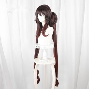 Hu Tao Gradient Scalp-top Twin Ponytail Cosplay Wig for Genshin Impact - 503JA