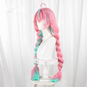 Varesa Highlighted Green Braided Long Cosplay Wig for Genshin Impact - 559X