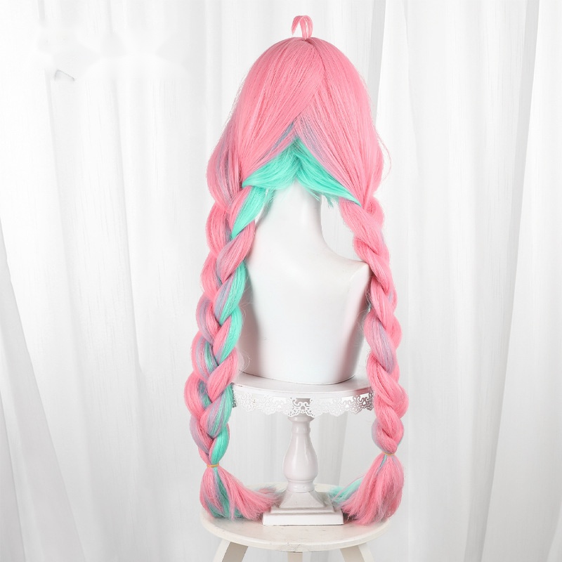 Varesa Highlighted Green Braided Long Cosplay Wig for Genshin Impact - 559X - Image 4