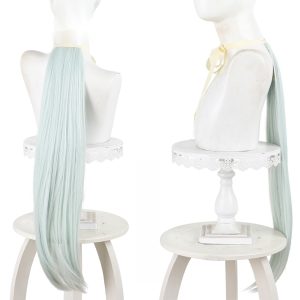Fujimasa March Cyan Long Straight Hime Cut Cosplay Wig for Uma Musume: Cinderella Gray - 516J