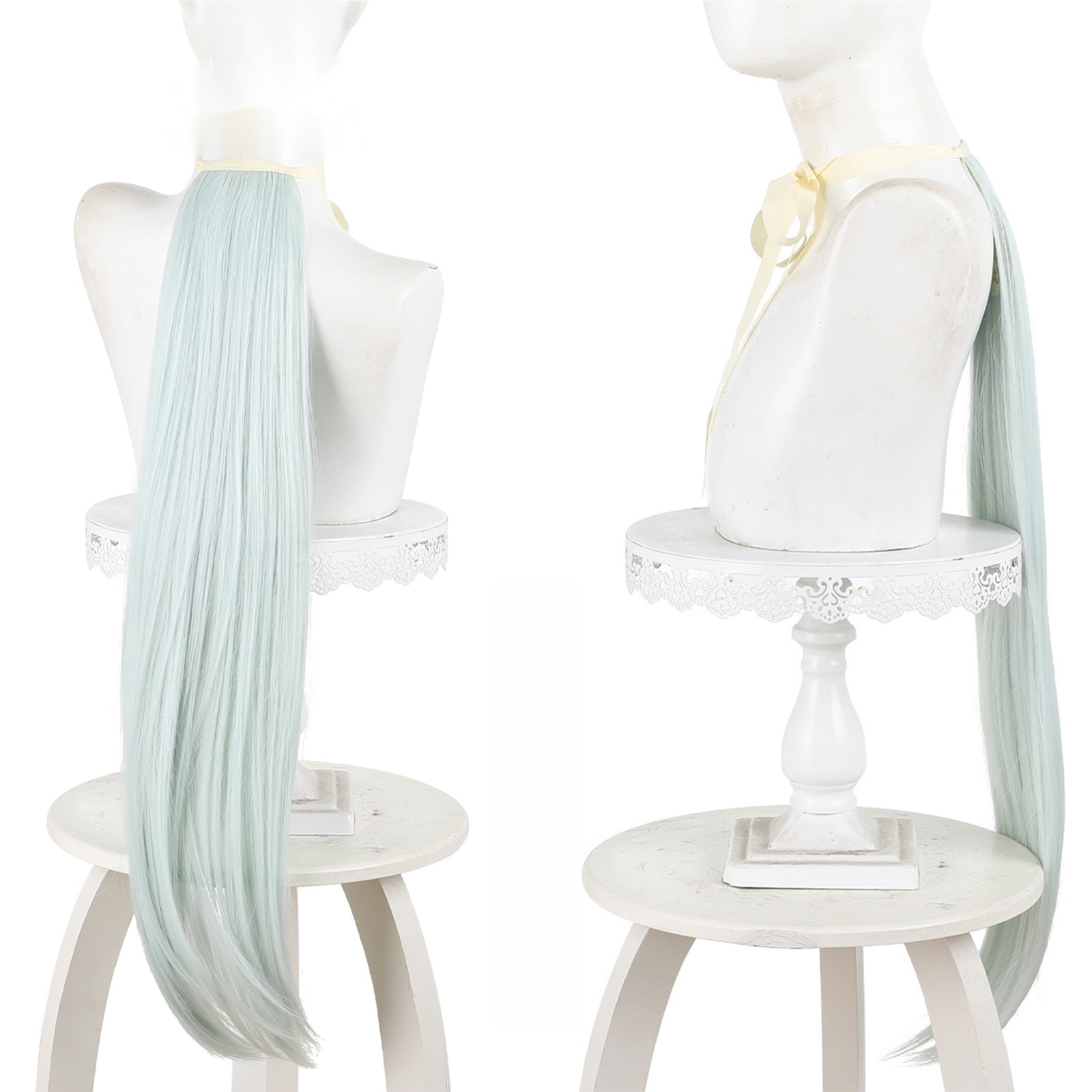 Fujimasa March Cyan Long Straight Hime Cut Cosplay Wig for Uma Musume: Cinderella Gray - 516J