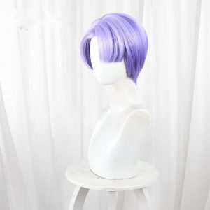 Polly Ester Gradient Blue-purple Short Cosplay Wig for New Panty & Stocking with Garterbelt - 518N