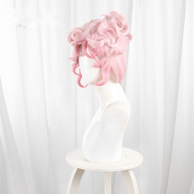 Meteorologist Gradient Pink Short Curly Cosplay Wig for Identity V - 562SB