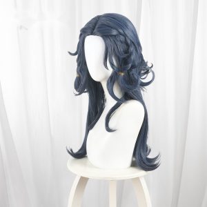 Psychologist Ink Blue Long Wavy Braided Cosplay Wig for Identity V - 476OH