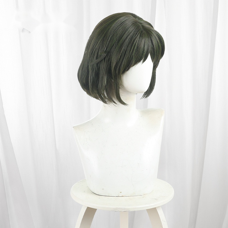 Ghost Green Scalp-top Bob Short Cosplay Wig for Princess Mononoke - 405W - Image 3