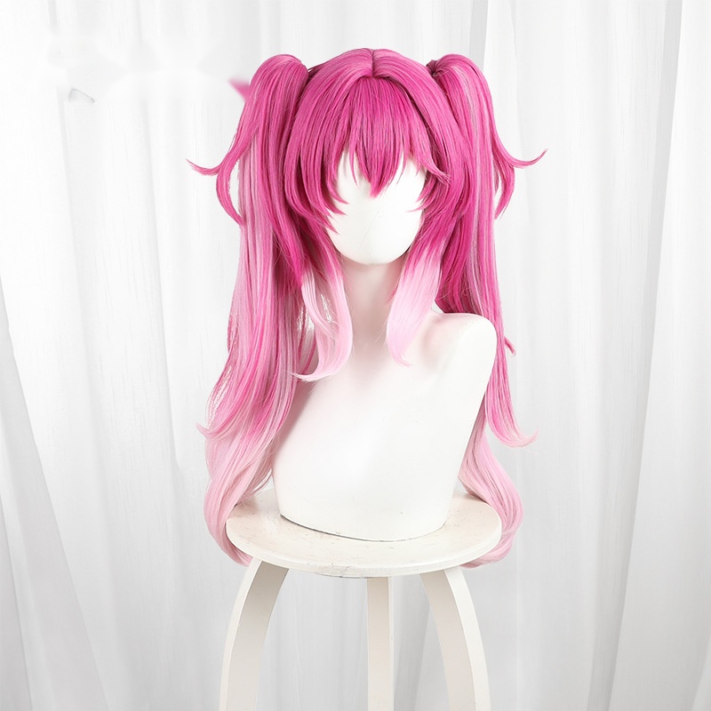Lupa Gradient Pink Clip-in Twin Ponytail Cosplay Wig for Wuthering Waves - 572K - Image 2