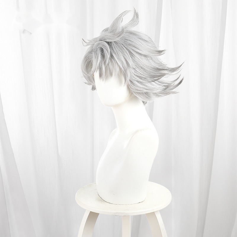 Rudo Gradient Silver Gray Short Flipped Cosplay Wig for Gachiakuta - 597A