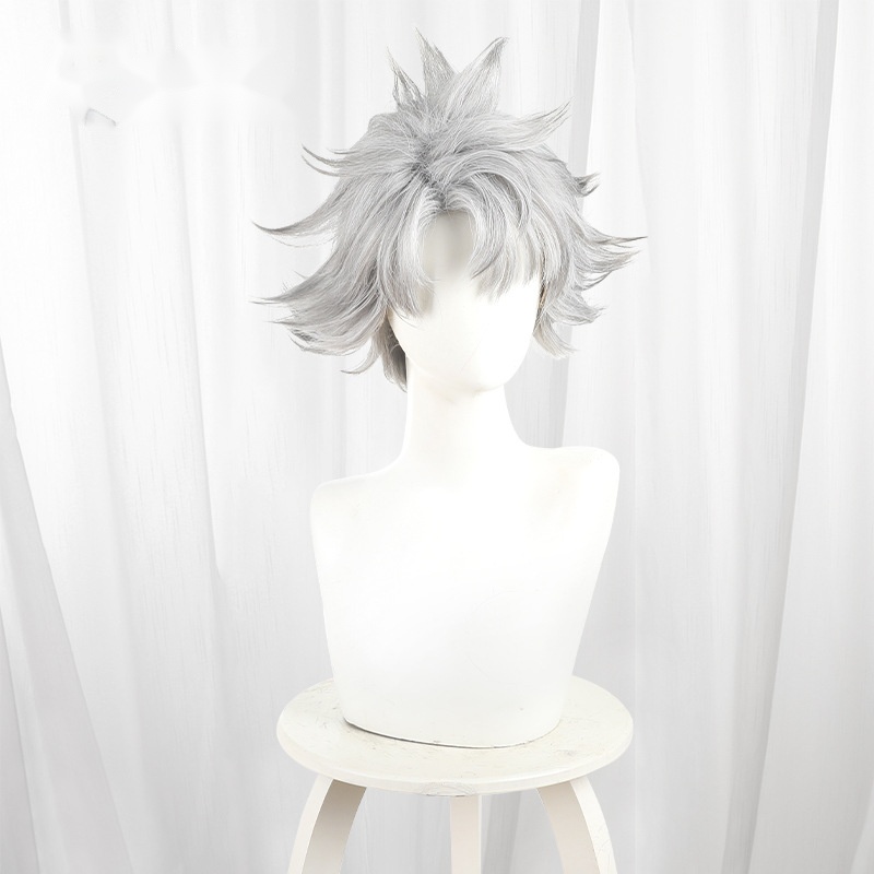 Rudo Gradient Silver Gray Short Flipped Cosplay Wig for Gachiakuta - 597A - Image 2
