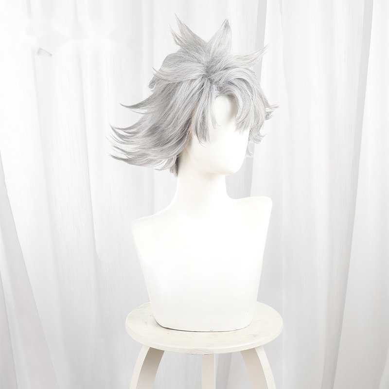 Rudo Gradient Silver Gray Short Flipped Cosplay Wig for Gachiakuta - 597A - Image 3