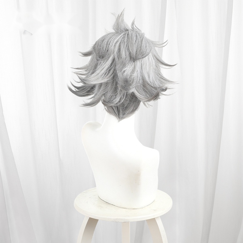 Rudo Gradient Silver Gray Short Flipped Cosplay Wig for Gachiakuta - 597A - Image 4