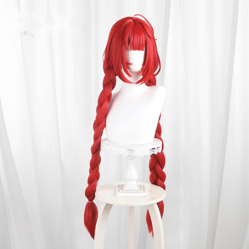 Yuzuha Red Twin Braids Long Cosplay Wig for Zenless Zone Zero - 551U - Image 2