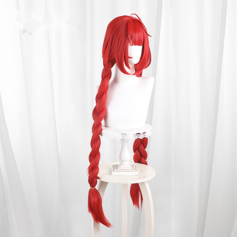 Yuzuha Red Twin Braids Long Cosplay Wig for Zenless Zone Zero - 551U - Image 3