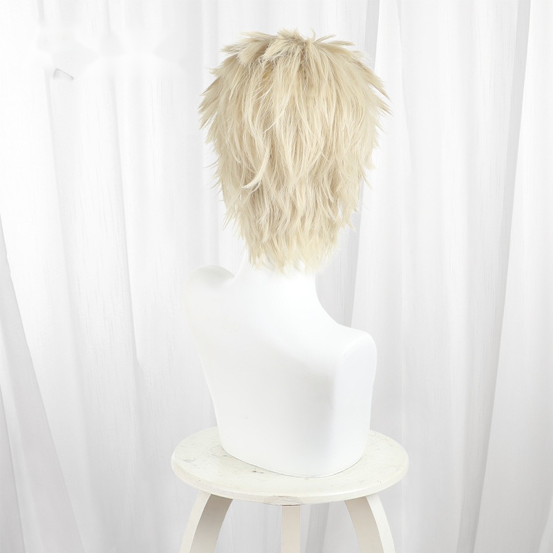Rintaro Tsumugi Ash Blonde Blonde Short Spiky Cosplay Wig for The Fragrant Flower Blooms with Dignity - 600A - Image 4