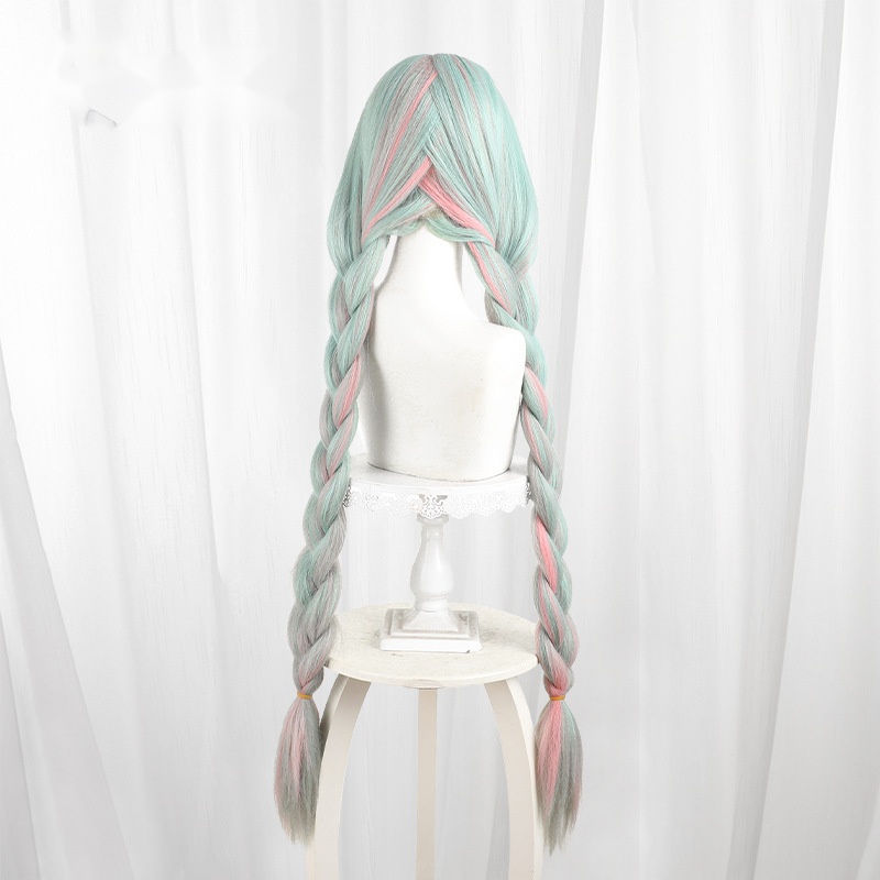 Floro Highlighted Twin Braids Long Cosplay Wig for Wuthering Waves - 572N - Image 4