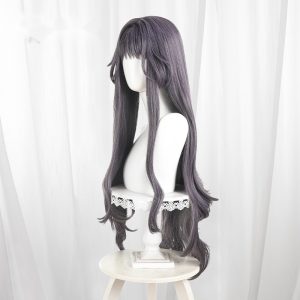 Kaoruko Waguri Dusty Purple Long Wavy Cosplay Wig for The Fragrant Flower Blooms with Dignity - 600B