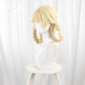 Iansan Blonde Twin Braids Flipped Cosplay Wig for Genshin Impact - 539U