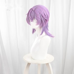 Durin Gradient Purple Side-part Scalp-top Short Cosplay Wig for Genshin Impact - 539V