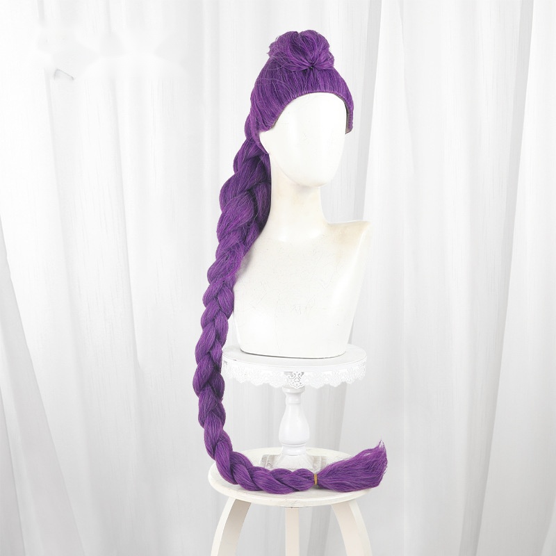 Rumi Purple Braided Long Cosplay Wig for KPop Demon Hunters - Image 2