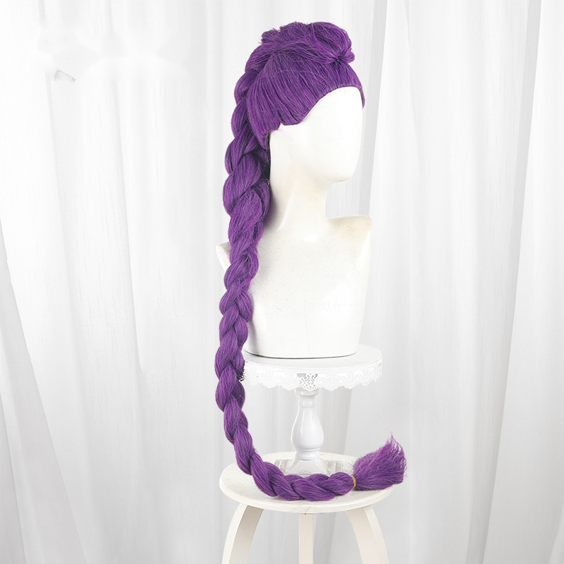 Rumi Purple Braided Long Cosplay Wig for KPop Demon Hunters - Image 3
