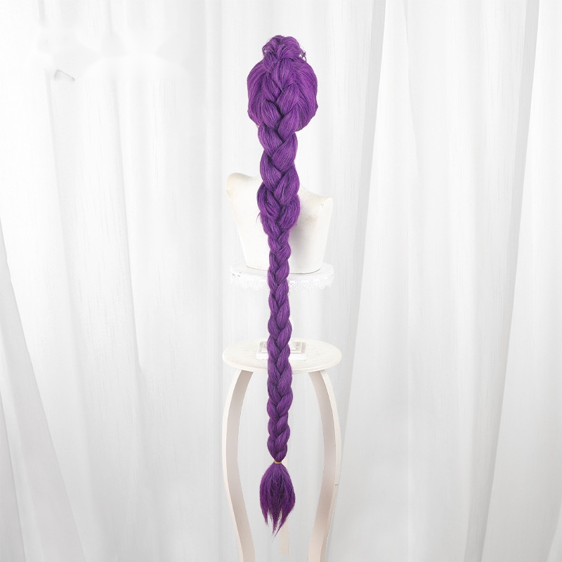 Rumi Purple Braided Long Cosplay Wig for KPop Demon Hunters - Image 4