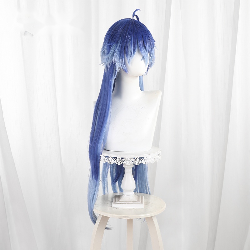 Flins Gradient Blue Scalp-top Long Cosplay Wig for Genshin Impact - 539O - Image 3