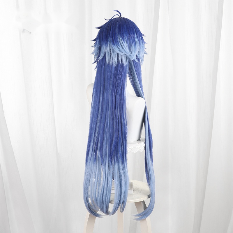 Flins Gradient Blue Scalp-top Long Cosplay Wig for Genshin Impact - 539O - Image 4