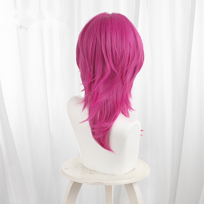 Romance Pink Medium-length Flipped Cosplay Wig for KPop Demon Hunters - 604F - Image 4
