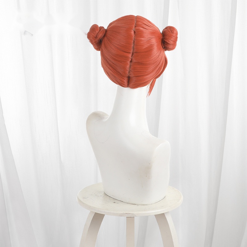 Kagura Orange Double Bun Scalp-top Short Cosplay Wig for Gintama - 608B - Image 4