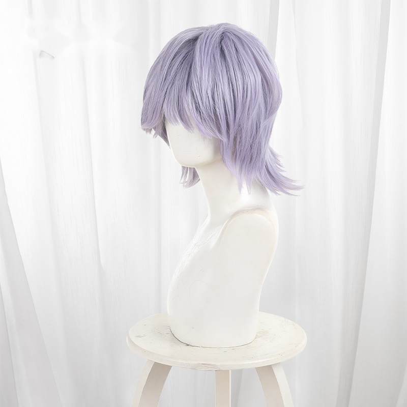 Mystery Gray-purple Short Flipped Teased Cosplay Wig for KPop Demon Hunters - 604G