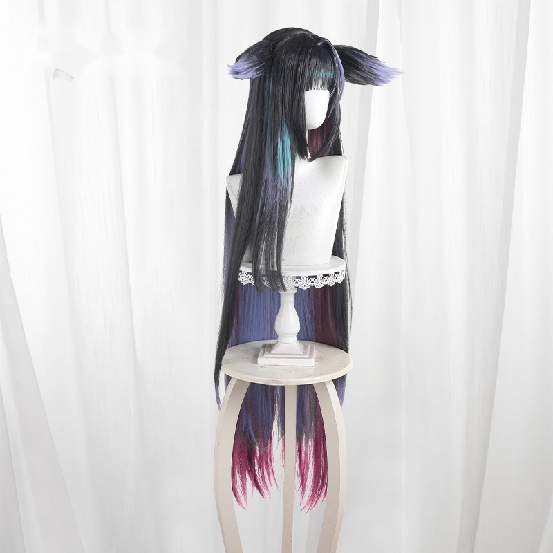 Mio Multi-color Gradient Long Straight Hime Cut Styled Cosplay Wig for Arknights - 492YC - Image 3