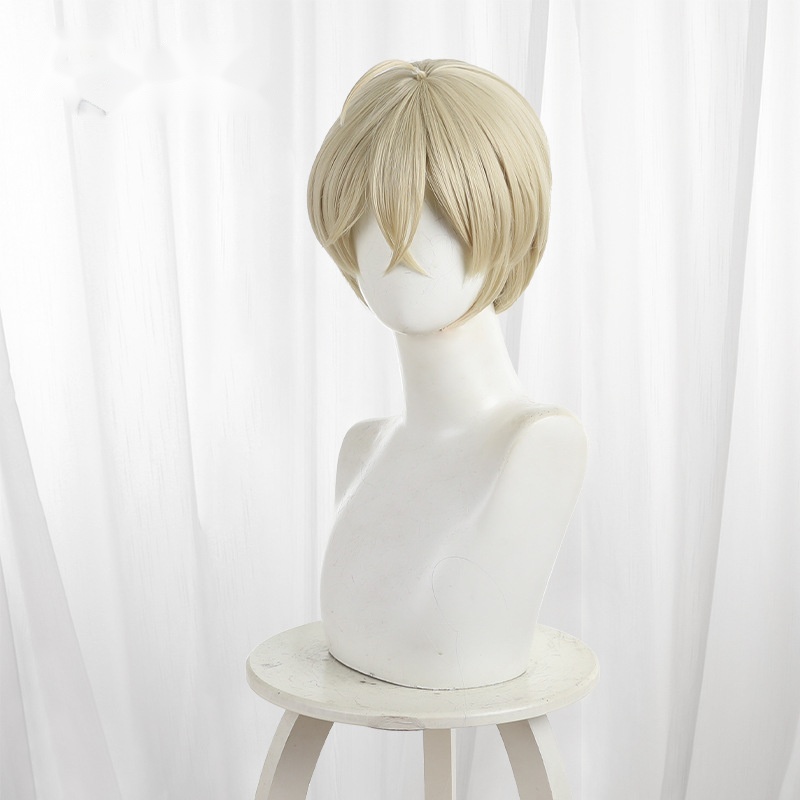 Kazue Sanda Ash Blonde Blonde Scalp-top Short Cosplay Wig for SANDA - 606A
