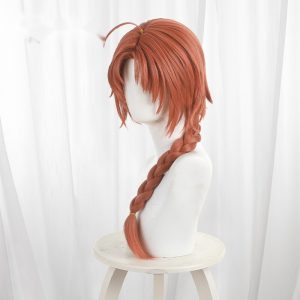 Kamui Orange Middle-part Scalp-top Braided Long Cosplay Wig for Gintama - 608D