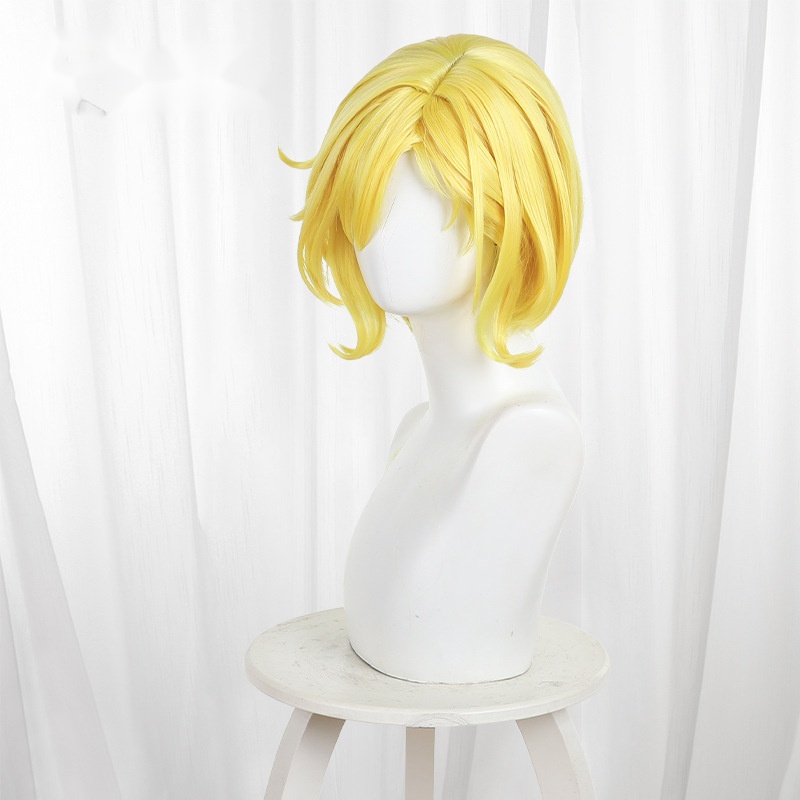 Setsu Golden Blonde Side-part Scalp-top Short Flipped Cosplay Wig for Gnosia - 610B