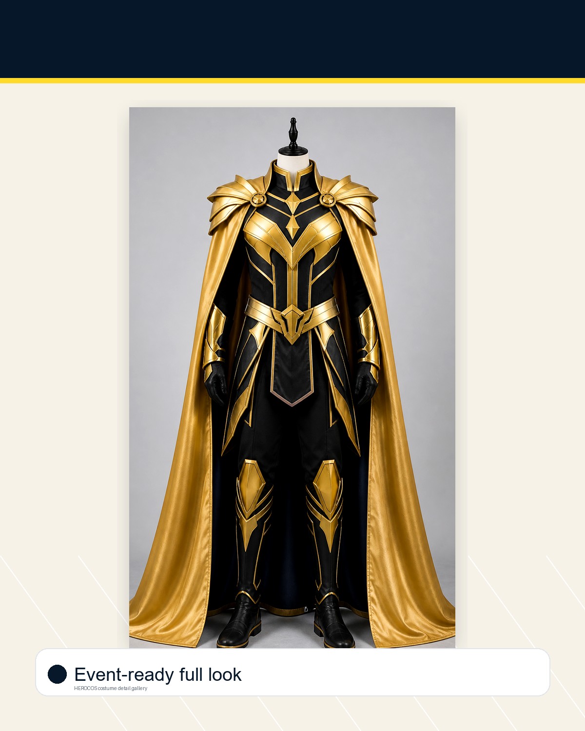 Captain Gold Cape Costume - Image 10