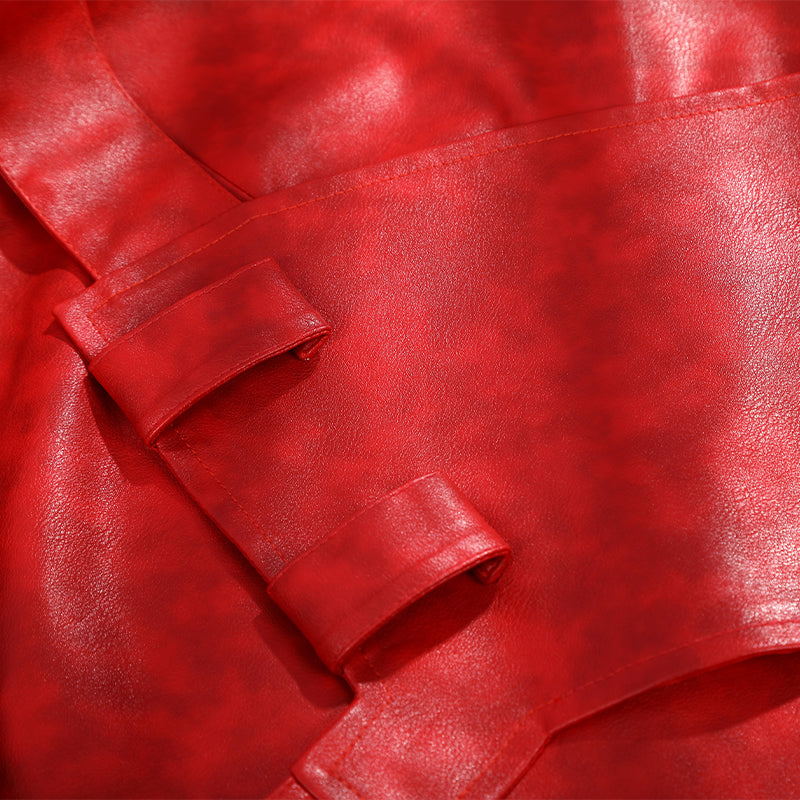 Red Hood Jason Todd Rebirth Cosplay Costume Red Leather Halloween Suit - Image 21