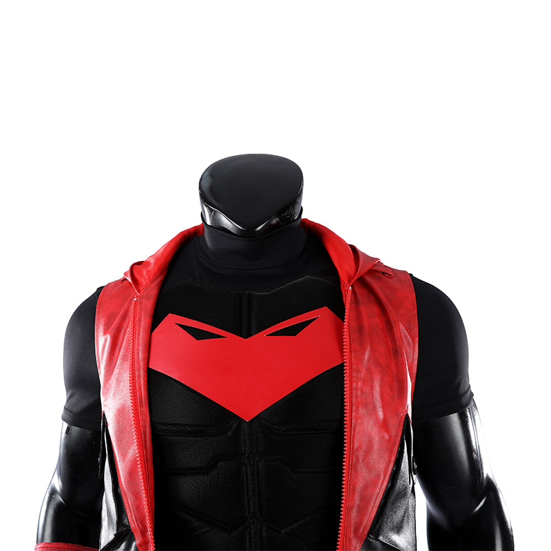 Red Hood Jason Todd Rebirth Cosplay Costume Red Leather Halloween Suit - Image 12