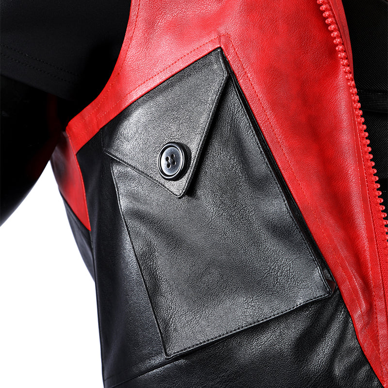 Red Hood Jason Todd Rebirth Cosplay Costume Red Leather Halloween Suit - Image 26
