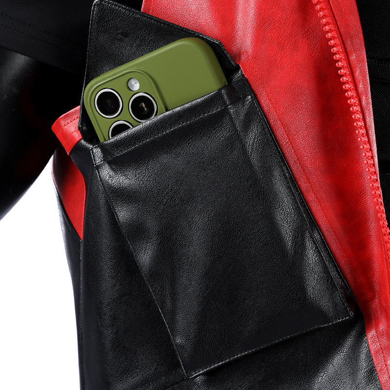 Red Hood Jason Todd Rebirth Cosplay Costume Red Leather Halloween Suit - Image 27