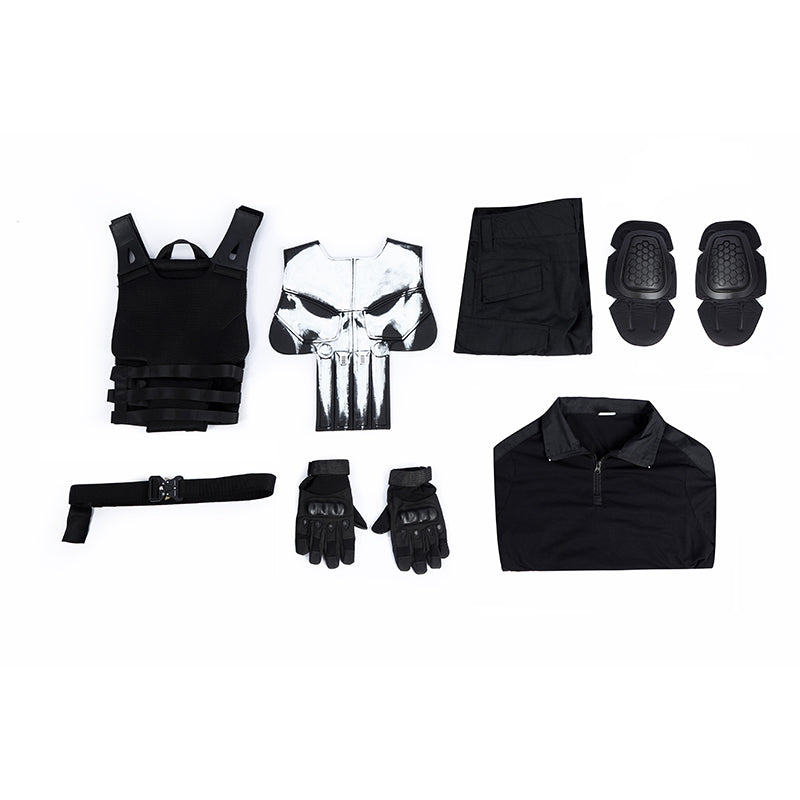 The Punisher Cosplay Costume Frank Castle Skull Suit One Last Kill Halloween - Image 16