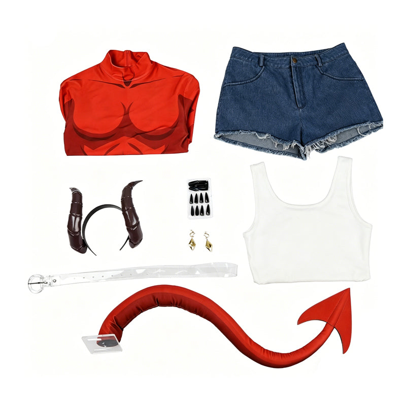 Dispatch Malevola Cosplay Costume Red Jumpsuit Halloween Outfit - Image 10