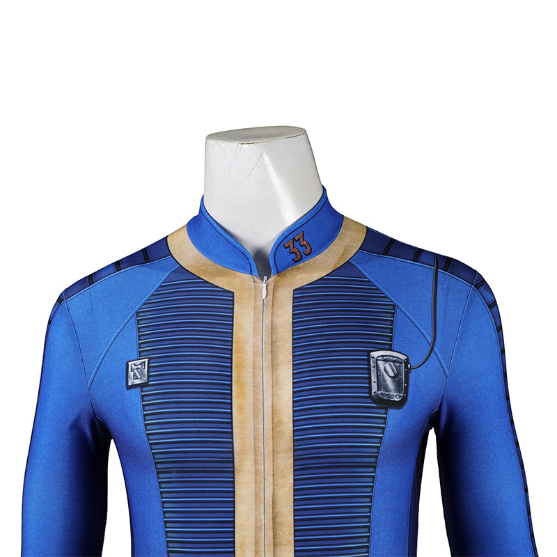 Male Fallout Vault 33 Uniform Cosplay Costume Spandex Halloween Suit - Image 6