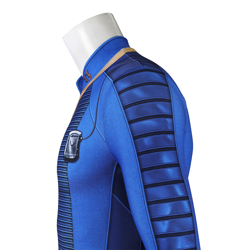 Male Fallout Vault 33 Uniform Cosplay Costume Spandex Halloween Suit - Image 7
