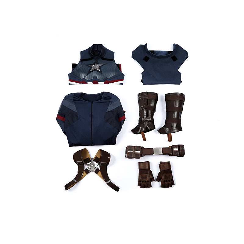 Captain America Cosplay Costume Avengers Endgame Halloween Outfit - Image 12