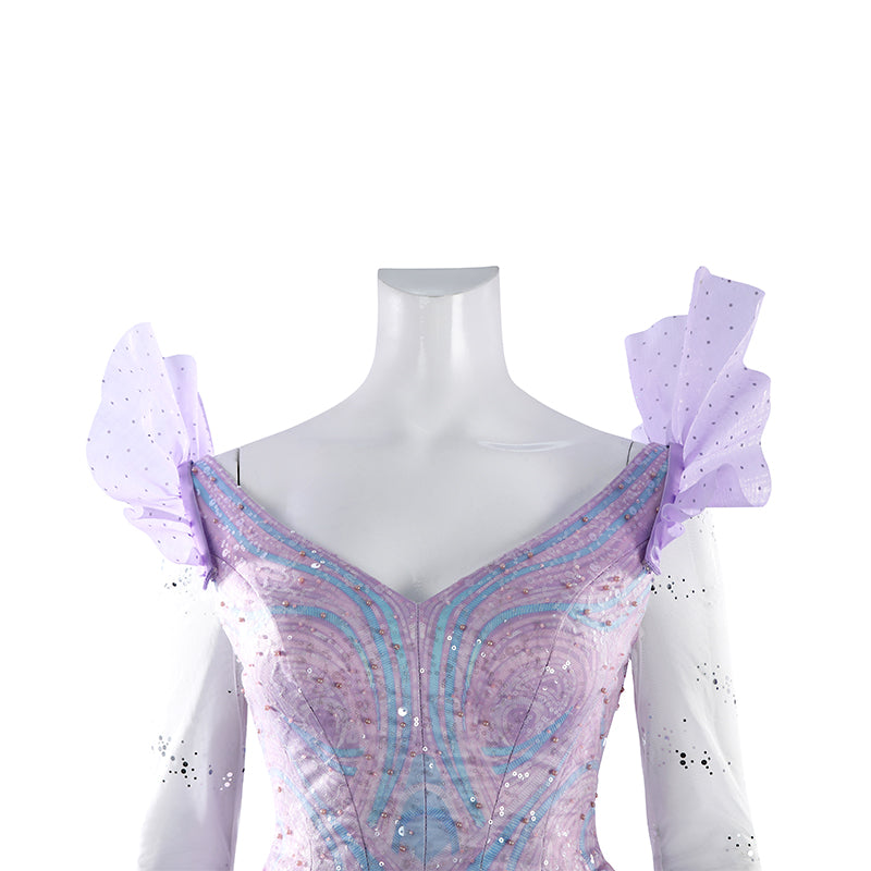 Wicked 2 Glinda Cosplay Costume Purple Dress Halloween Costume Outfit - Image 9
