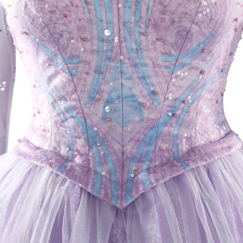 Wicked 2 Glinda Cosplay Costume Purple Dress Halloween Costume Outfit - Image 13