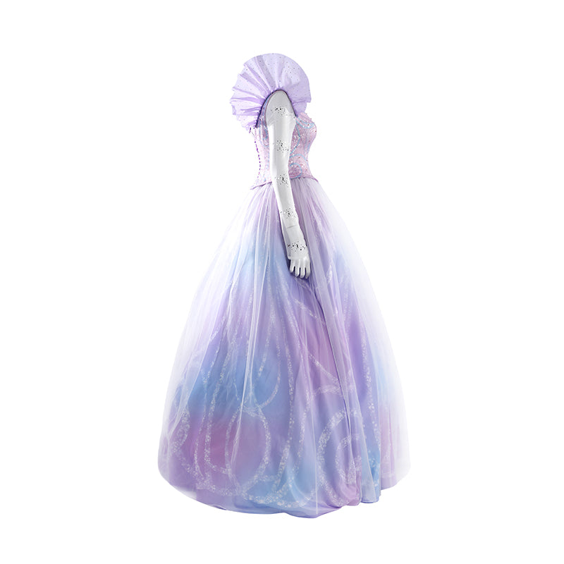Wicked 2 Glinda Cosplay Costume Purple Dress Halloween Costume Outfit - Image 4
