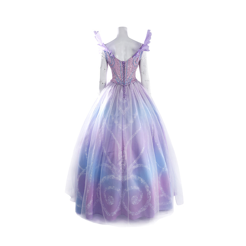 Wicked 2 Glinda Cosplay Costume Purple Dress Halloween Costume Outfit - Image 5
